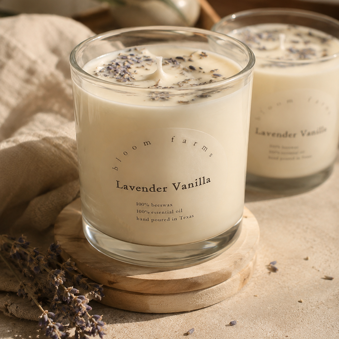 Essential Oil Lavender Vanilla Candle